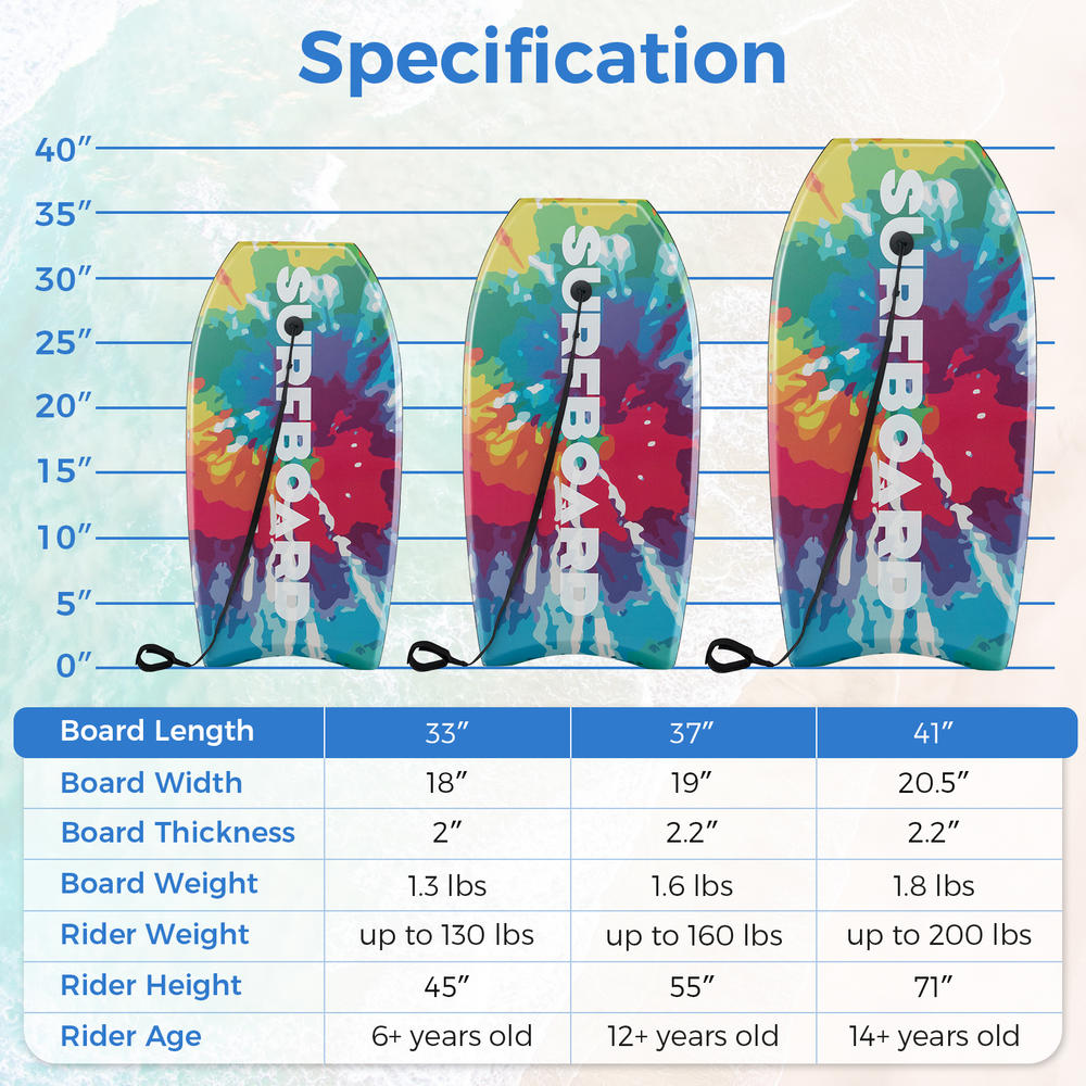 33/37/41 Inches Lightweight Bo - Bodyboard Boogie Board 评论和价格